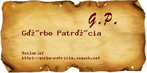 Görbe Patrícia névjegykártya